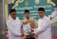 Ahmad Slamet Ibnu Syam Dilantik Jadi Pengurus DKM Masjid Agung Nurul Ikhlas