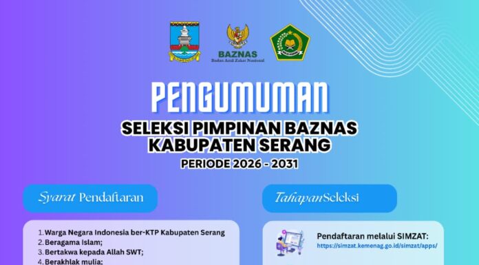Dicari 5 Orang Calon Pimpinan BAZNAS Periode 2026–2031