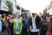 Rina Dewiyanti Hadiri Radar Banten Fun Walk di Royal Baroe