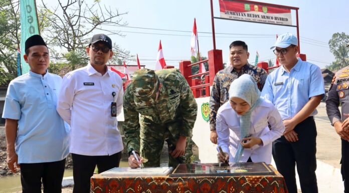 Dandim dan Bupati Serang Resmikan Jembatan Beton Armco Hybrid, Permudah Akses Warga Kibin